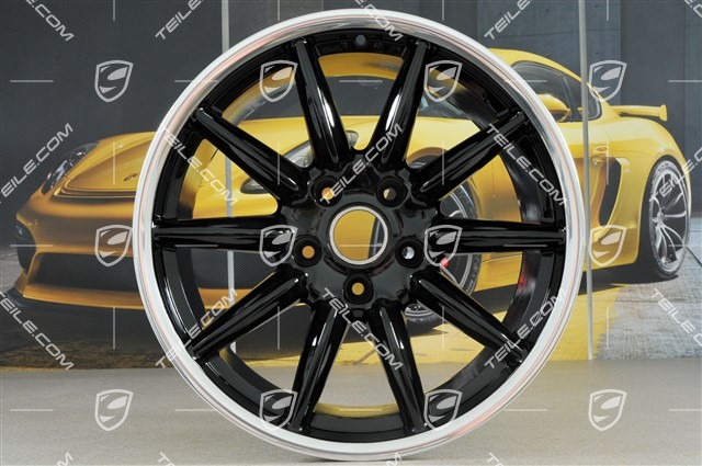 19-inch Carrera Sport wheel set, 8,5J x 19 ET55 + 10J x 19 ET42, Black High Gloss