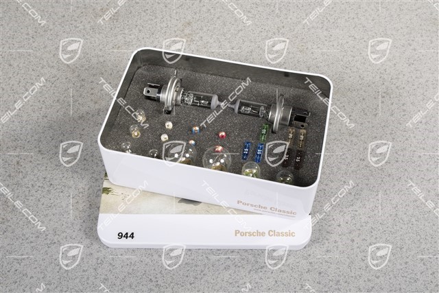 Spare bulbs and fuses kit, Box / 12V, for Porsche 944