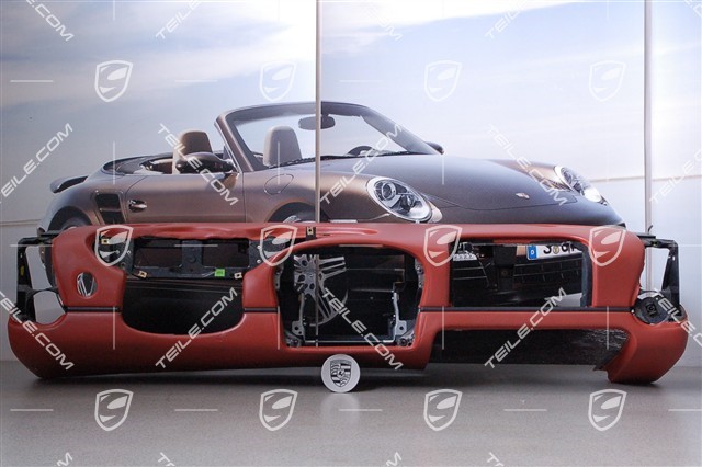 Dashboard lining, leather, "Boxster" red, with airbag cover