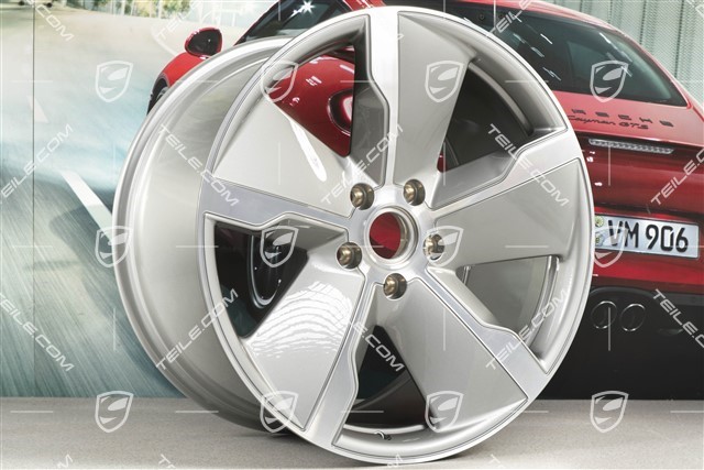 21-inch wheel rim Taycan Exclusive Design, 11,5J x 21 ET66, Platinum Silver, rear, R