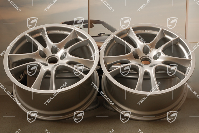 21" Komplet felg Cayenne Sport / GTS, felgi 10Jx21 ET50 + 10Jx21 ET50, srebrne