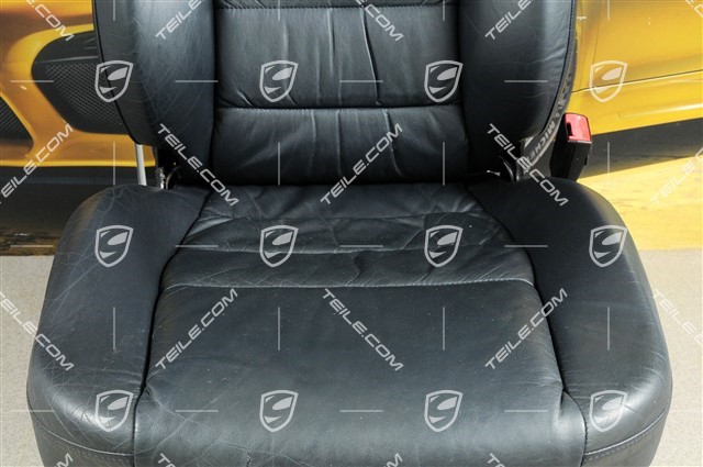 Seat, manual adjustable, leather, Metropole blue, Draped, damage, R