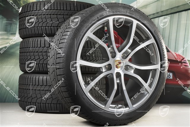21-inch Cayenne COUPE Exclusive Design winter wheel set, rims 9,5J x 21 ET46 + 11,0J x 21 ET49 + NEW Continental winter tyres 275/40 R21 + 305/35 R21, with TPMS,