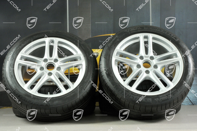 19-inch Panamera Turbo summer wheel set, front 9J x 19 ET60 + rear 10J x 19 ET61 + tyres 255/45 ZR19 + 285/40 ZR19 TPMS