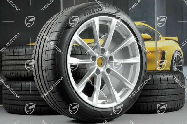 19-inch Boxster S summer wheel set, rims 8J x 19 ET57 + 10J x 19 ET45 + NEW Pirelli P Zero summer tyres 235/40 R19 + 265/40 R19