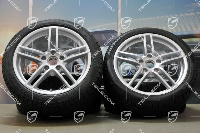 19" Komplet kół zimowych Carrera, 8,5J x 19 ET54 + 11J x 19 ET69 + NOWE opony zimowe Pirelli 235/40 R19 + 285/35 R19, z czujnikami ciśnienia RDK