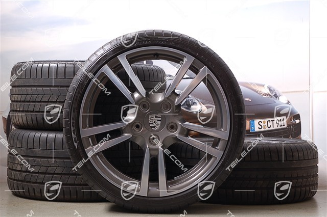 19-inch '911 Turbo II' summer wheel set, wheels 8J x 19 ET57, 9,5J x 19 ET46 + tyres 235/35 ZR19 + 265/35 ZR19