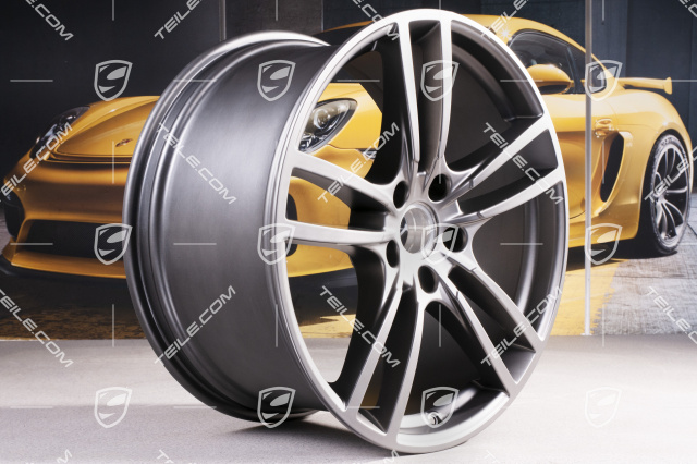 21-inch wheel rim set Cayenne Turbo, 11J x 21 ET58 + 9,5J x 21 ET46, Platinum Satin Matt