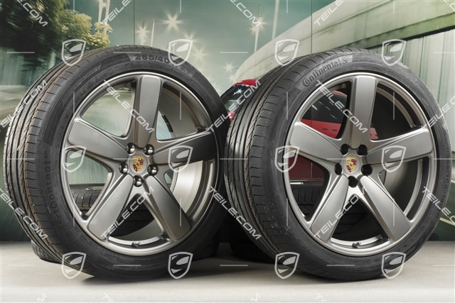 21-inch "Sport Classic" Platinum summer wheels set, rims 9J x 21 ET26 + 10J x 21 ET19, summer tyres 265/40 R 21 + 295/35 R 21, with TPMS