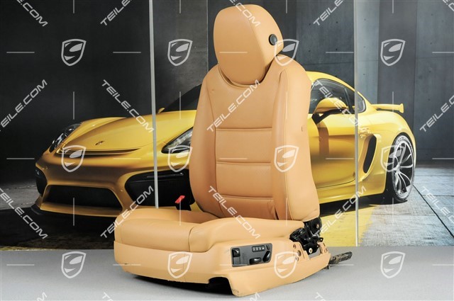 Seat, elect. adjustment, memory, lumbar, leather, sand beige, damage, L