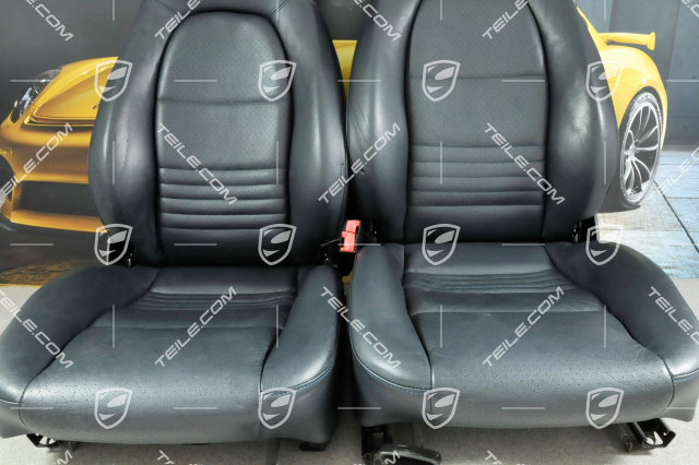 Seats, manual adjustable, Leatherette, Metropole blue, set (L+R)