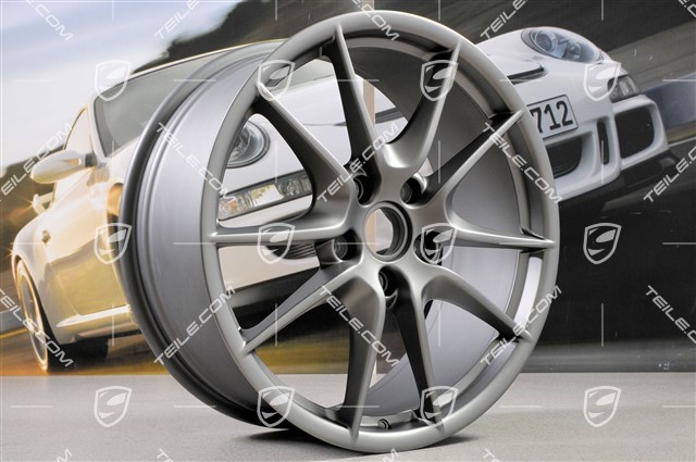 20" Carrera S III wheel rim set, 8,5J x 20 ET51 + 11J x 20 ET52, platinum satin matt
