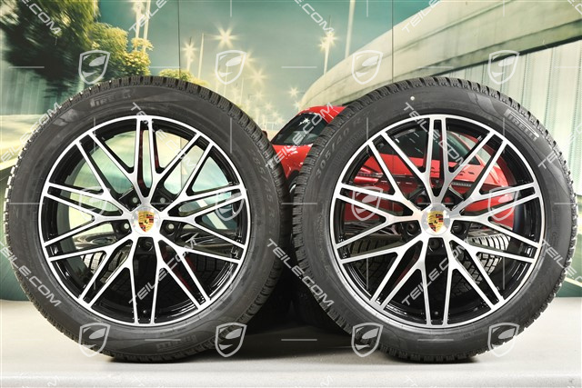 21-inch RS Spyder Design winter wheel set, rims 9,5J x 21 ET46 + 11,0J x 21 ET58 + NEW Pirelli winter tyres 285/45 R21 + 305/40 R21, with TPMS, black high gloss