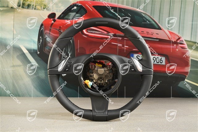 Multifunction steering wheel, Tiptronic, Smooth Leather, Black