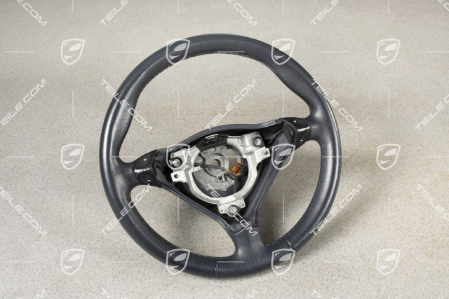 3-spoke steering wheel, Tiptronic, leather, Metropole blue