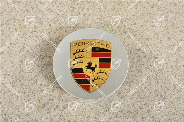 Radzierdeckel, konkav, farbiges Porschewappen