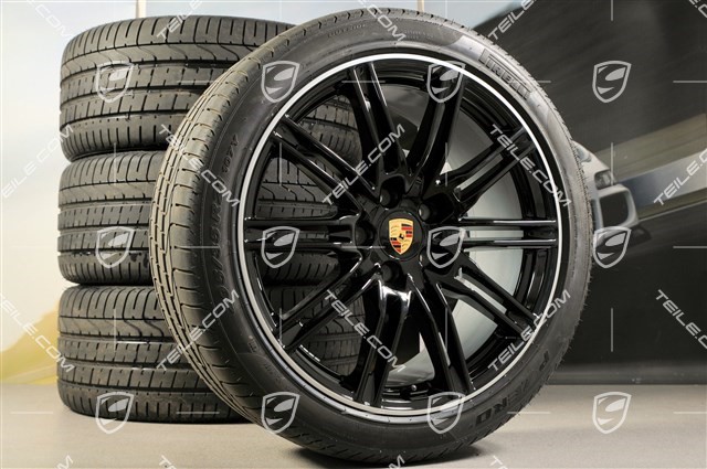 21-inch SportEdition summer wheel set, black, high gloss, 4 wheels 10J x 21 ET50 NEW tyres 295/35 R 21 107Y XL,with TPMS