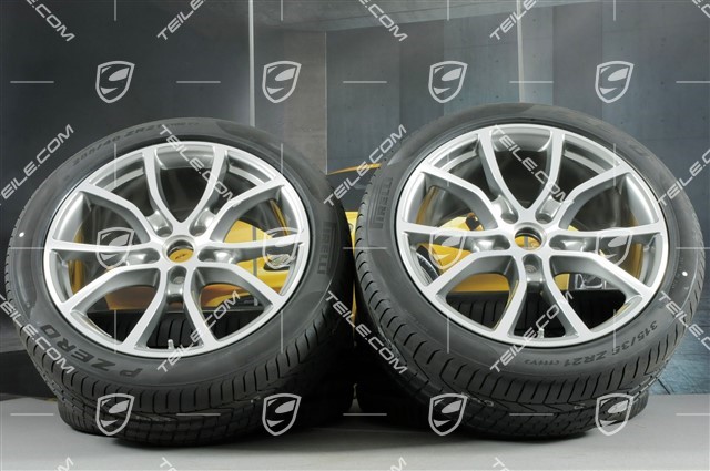 21-inch Cayenne Exclusive Design summer wheel set, rims 9,5J x 21 ET46 + 11,0J x 21 ET58 + NEW Pirelli P Zero summer tyres 285/40 R21 + 315/35 R21, with TPMS