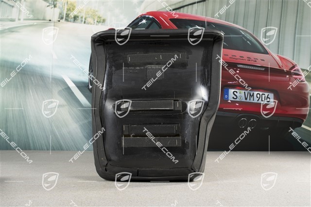 Back seat lower / cushion, Cabrio, Draped leather, Black, L
