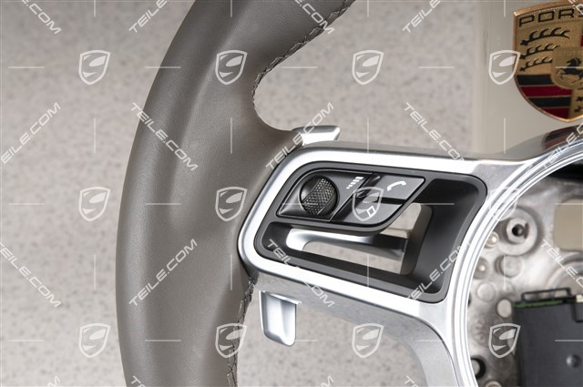 Multifunction steering wheel, leather, agate grey