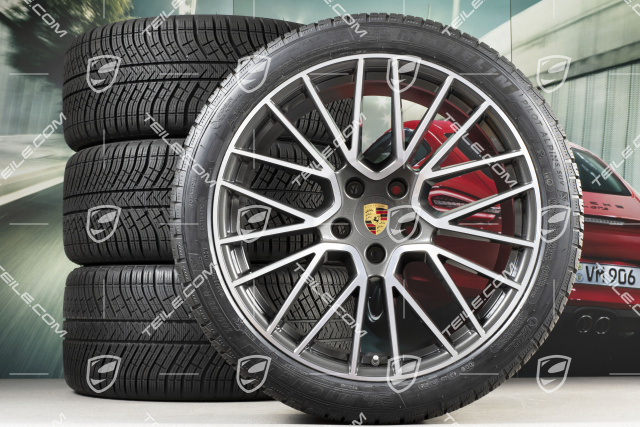 21-inch Cayenne COUPÉ RS Spyder winter wheel set, rims 9,5J x 21 ET46 + 11,0J x 21 ET49 + Michelin Pilot Alpin 5 275/40 R21 + 305/35 R21, with TPMS