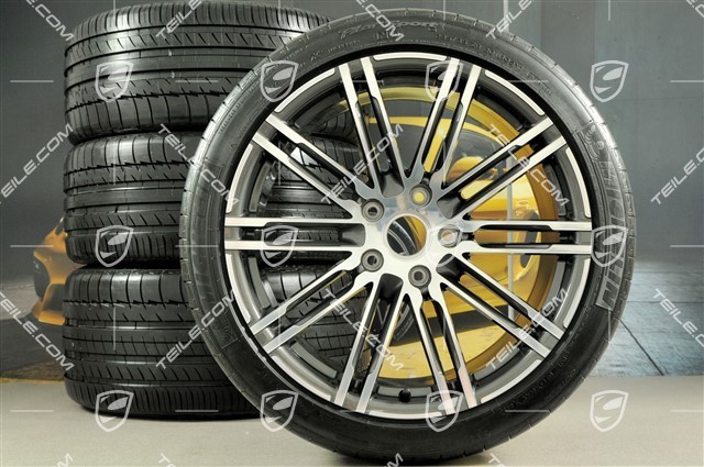 20" Turbo III summer wheel set, rims 9,5J x 20 ET65 + 11J x 20 ET68 + NEW tyres 255/40 R20 + 295/35 R20, with TPMS