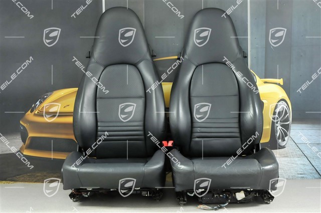 Seats, el. adjustable, leather, Metropole blue, set (L+R)