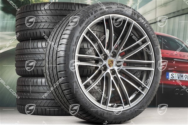 21" Turbo IV Design Sommerräder, Felgen 9,5J x 21 ET27 + 10J x 21 ET19 + NEUE Michelin Sommerreifen 265/40 R21 + 295/35 R21, mit RDK-Sensoren