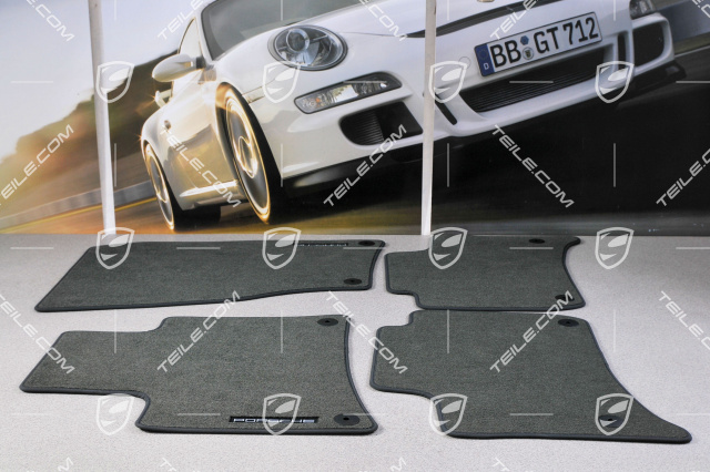 Set of floor mats, 4-piece, black