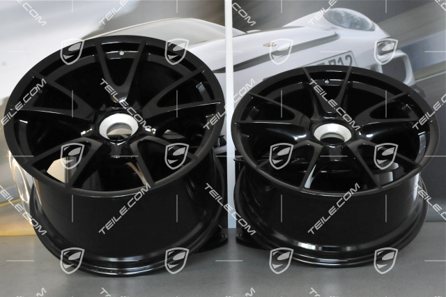 19" Komplet felg GT3 II RS 4.0 / GT2 RS, czarne, przód  9J x 19 ET47+ tył 12J x 19 ET48