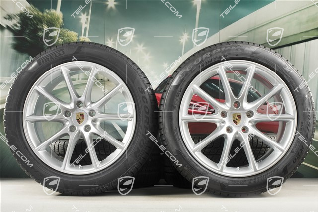 20-inch Cayenne COUPE Design winter wheel set, rims 9J x 20 ET50 + 10,5J x 20 ET55 +  Pirelli winter tyres 275/45 R20 + 305/40 R20, with TPMS