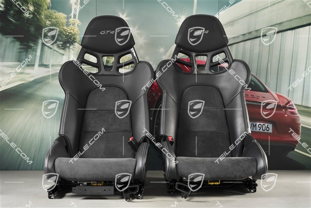 Bucket seats, Carbon, leather+Alcantara, black, logo GT4, set, L+R