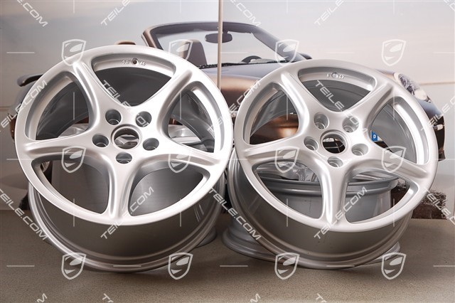 19-inch Carrera Classic wheel set, 8J x 19 ET57 + 9,5J x 19 ET46 / used /  Cayman 987C / 601-01 Rim sets / 99736215806KPL 