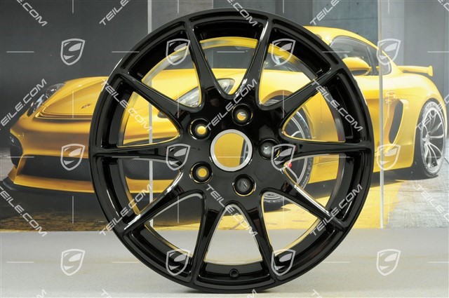 18-inch Panamera S wheel set, 8J x 18 ET59 + 9J x 18 ET53, black high gloss