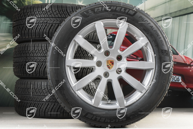 19-inch Cayenne S winter wheel set, rims 8,5J x 19 ET47 + 9,5J x 19 ET54 + Michelin winter tyres 255/55 R19 + 275/50 R19, with TPMS