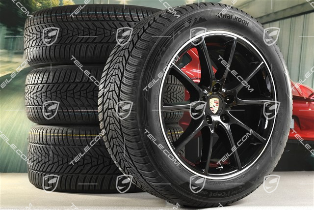 20-inch Cayenne COUPE Design winter wheel set, rims 9J x 20 ET50 + 10,5J x 20 ET55 + Hankook winter tyres 255/55 R20 + 295/45 R20, with TPMS, black high gloss
