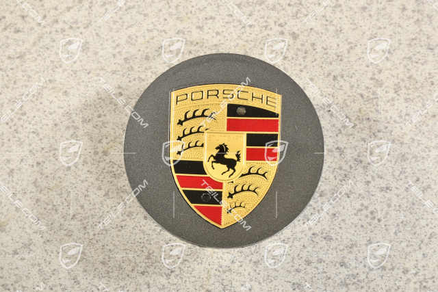 Center cap, concave, Turbo II, with coloured Porsche crest