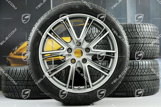 20-inch winter wheels set "Exclusive Design", rims 9,5 J x 20 ET71 + 10,5 J x 20 ET71 + Michelin Pilot Alpin 4 winter tires 275/40 R20 + 315/35 R20, platinum silver