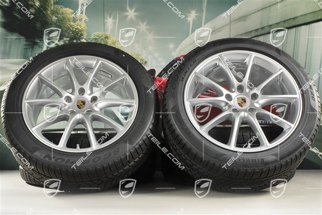 20-inch Cayenne Design winter wheel set, rims 9J x 20 ET50 + 10,5J x 20 ET64 + Pirelli winter tyres 275/45 R20 + 305/40 R20, with TPMS