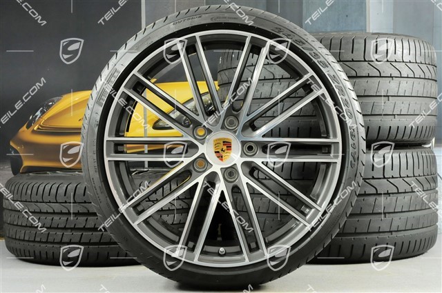 20" Sommerräder 911 Turbo IV, Felgen 11,5J x 20 ET56 + 9J x 20 ET51 + Pirelli P Zero Sommerreifen 305/30 ZR20 + 245/35 ZR20, mit RDK-Sensoren