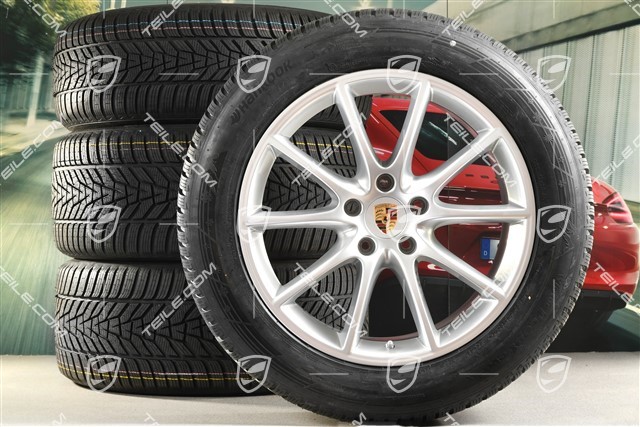 20-inch Cayenne Design winter wheel set, rims 9J x 20 ET50 + 10,5J x 20 ET64 + NEW Hankook winter tyres 255/55 R20 + 295/45 R20, with TPMS