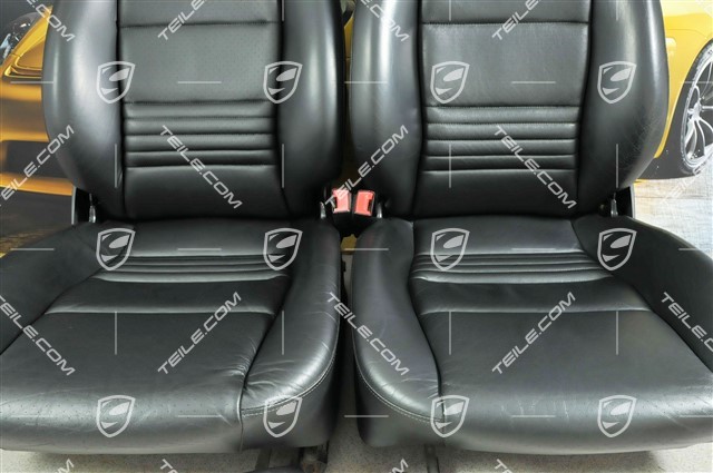 Fotele, regulowane manualnie, podgrzewane, skóra/skóropodobne, Czarne, komplet (L+R)