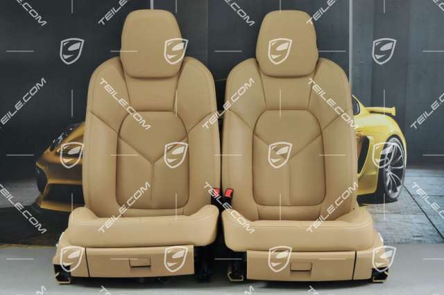 Seats, el. adjustment, leather, Luxor Beige, set (L+R)