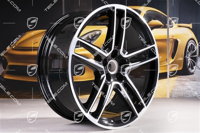 20-inch alloy wheel "Macan Turbo", 9J x 20 ET 26 + 10J x 20 ET19, BORBET, black high gloss