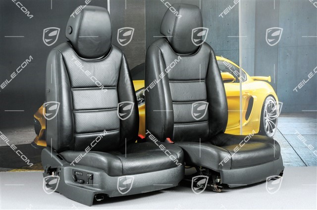 Seats, elect. adjustment, heating, memory, lumbar, leather, black, set (L+R)