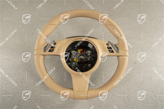 Multifunction steering wheel, Smooth Leather, Luxor Beige / Sport Chrono Paket Plus