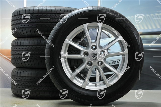 18" all-season wheel set, Cayenne facelift 2014-> rims 8J x 18 ET53 + GoodYear Eagle LS2 all-season tyres 255/55 R18, TPMS