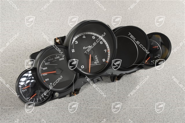 Instrument cluster / Speedometer, Black coloured dials, Turbo, PDK
