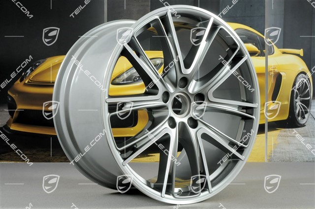 21-inch wheel rim set Panamera Exclusive, 9,5J x 21 ET71 + 11,5J x 21 ET69, Platinum Silver Metallic