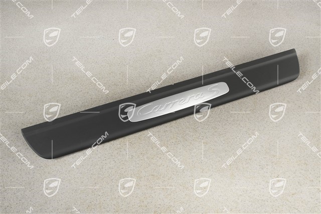 Door sill Scuff plate, black, Carrera S